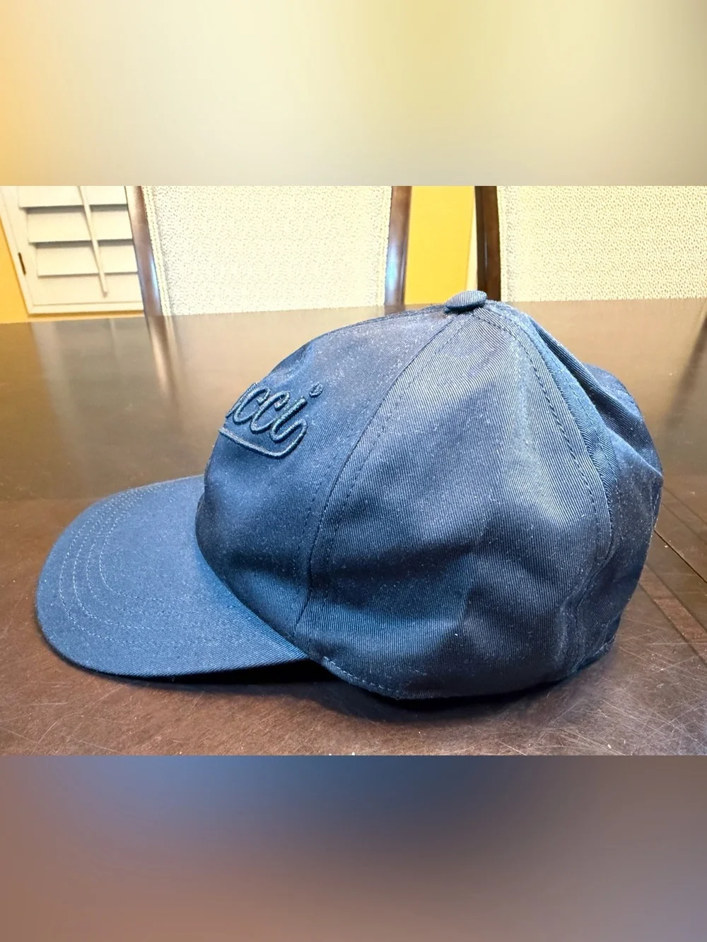 New Authentic Gucci Logo Baseball Hat Black Size L